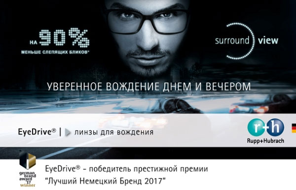 Линзы для вождения EyeDrive - новинка компании Rupp + Hubrach Optik